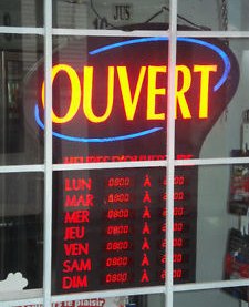 Ouvert/fermé aujourd'hui