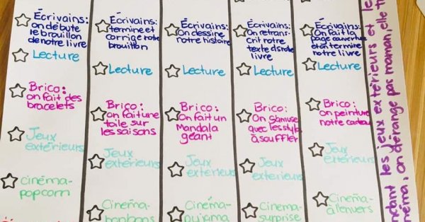 Un exemple d'horaire pour les enfants confinés à la maison