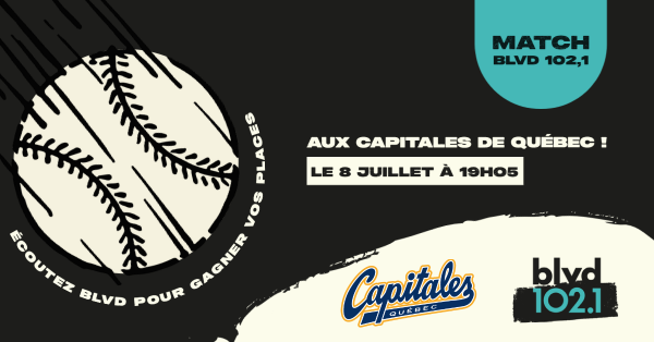 Soyez des nôtres au match BLVD 102,1 des Capitales !
