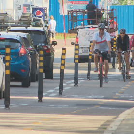 Piste cyclable sur le quai : au moins jusqu'en août Piste cyclable sur le quai : au moins jusqu'en août