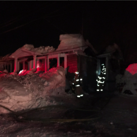 Maison détruite par un incendie à Beauport