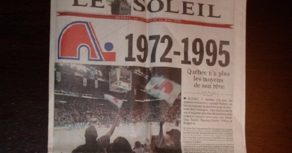 Il y a 25 ans aujourd'hui, les Nordiques quittaient Québec Il y a 25 ans aujourd'hui, les Nordiques quittaient Québec