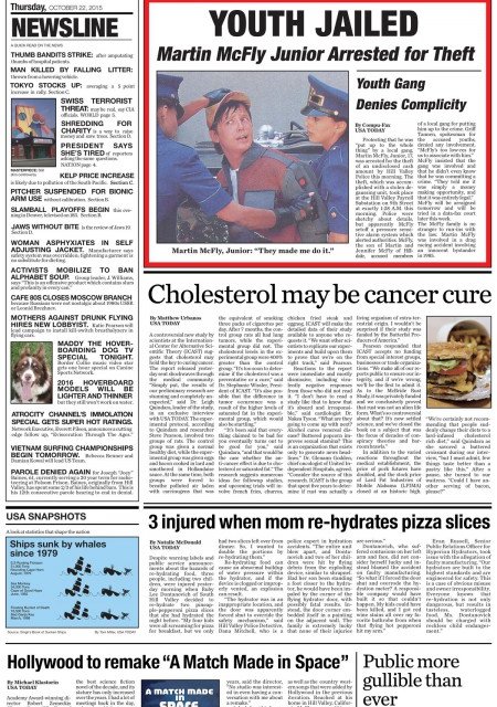 Le USA Today d'aujourd'hui rend hommage à Back to the Future