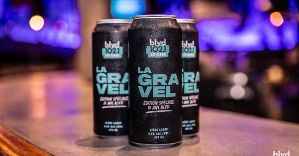 BLVD 102,1 lance une bière : LA GRAVEL, brassée par Malt Co au profit de La Bouchée Généreuse